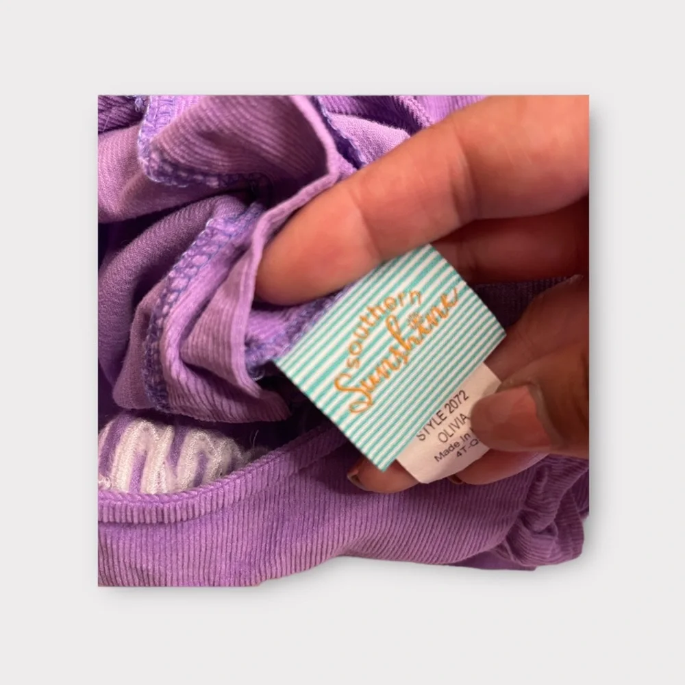 Southern Sunshine Lavender Corduroy Monogrammed “Finley” Dress